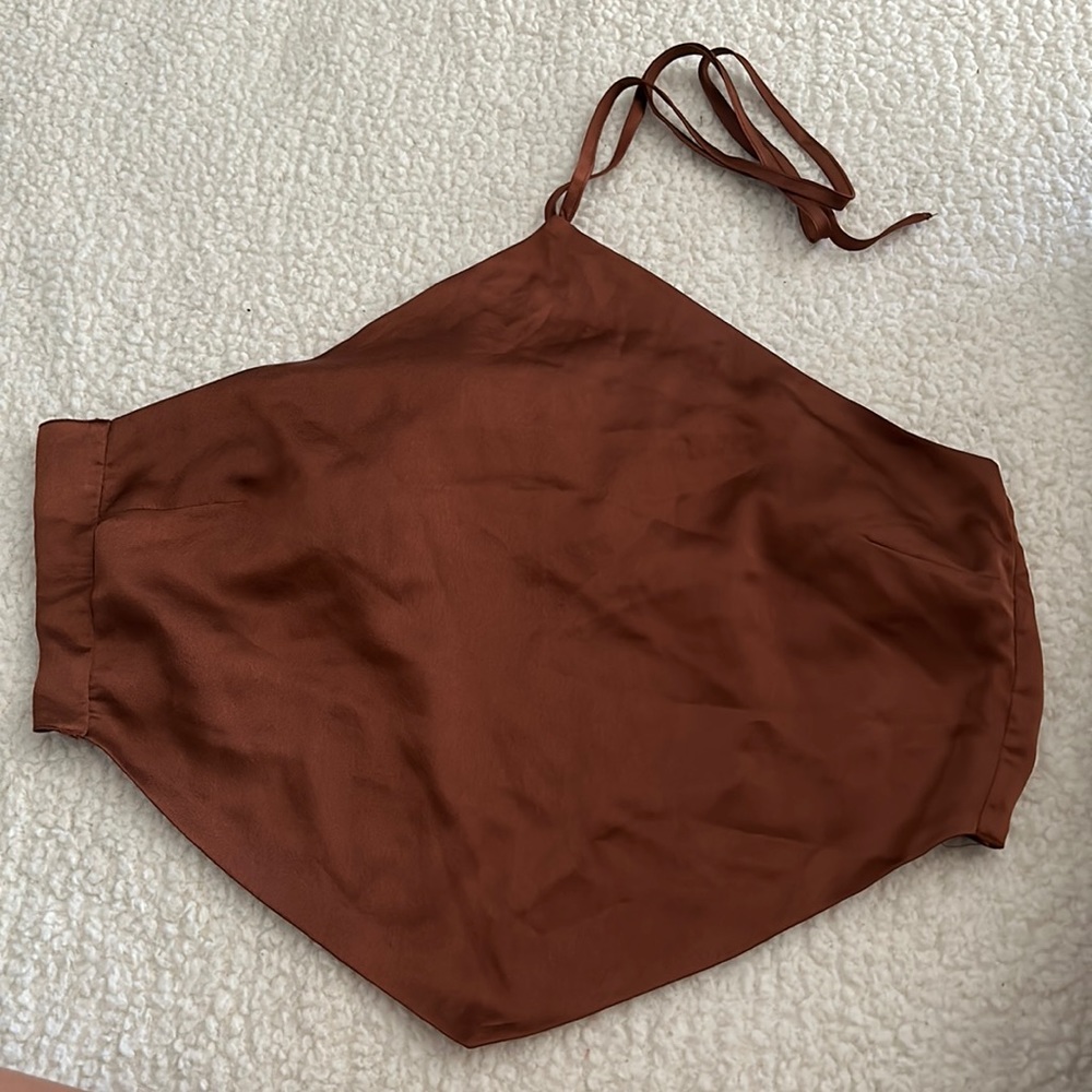 Abercrombie Brown triangle scarf top